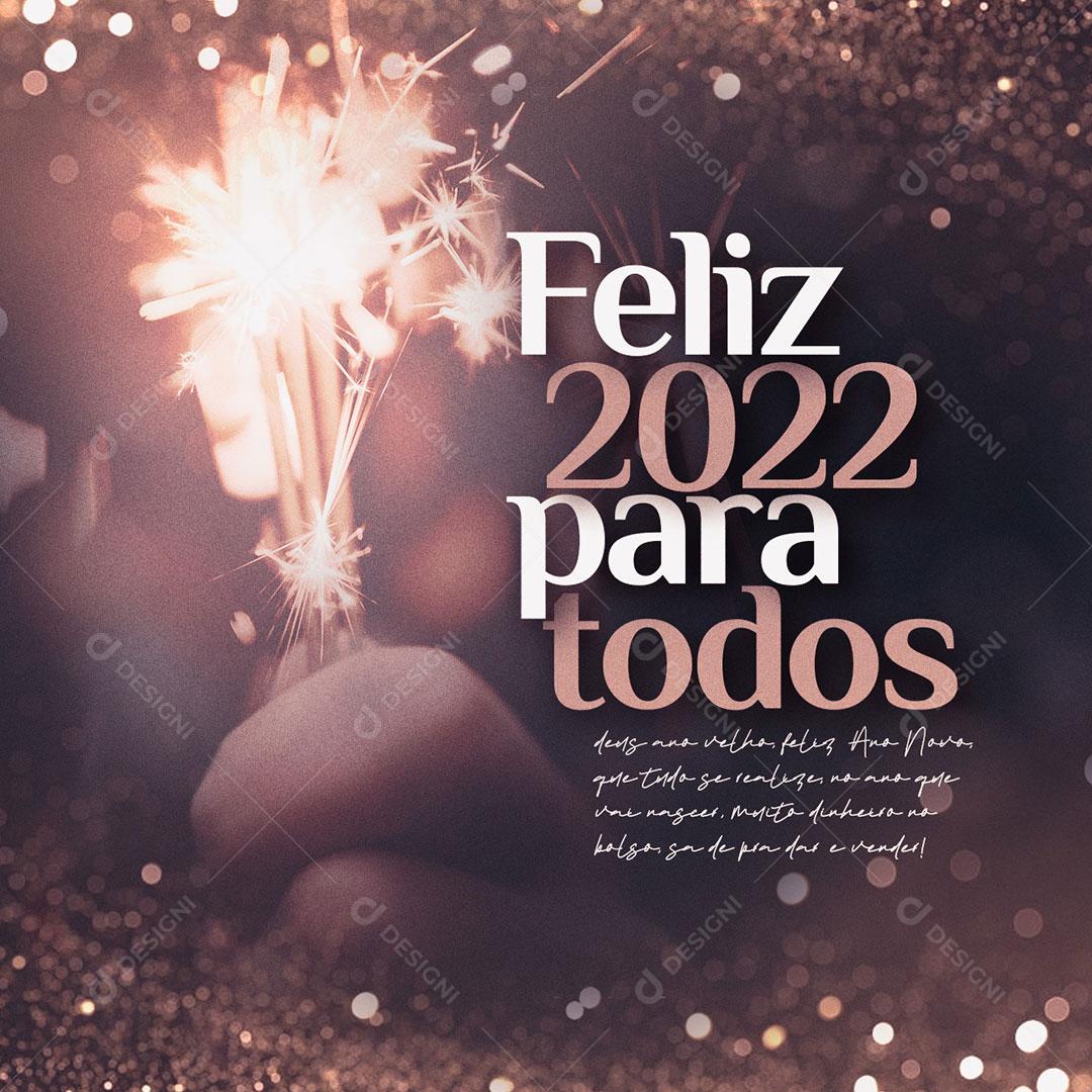 Feliz 2022 Para Todos Social Media PSD Editável