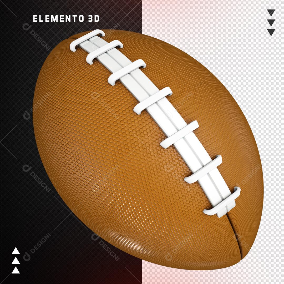 Elemento 3D Para Composição Bola De Futebol Americano PNG Transparente Sem Fundo