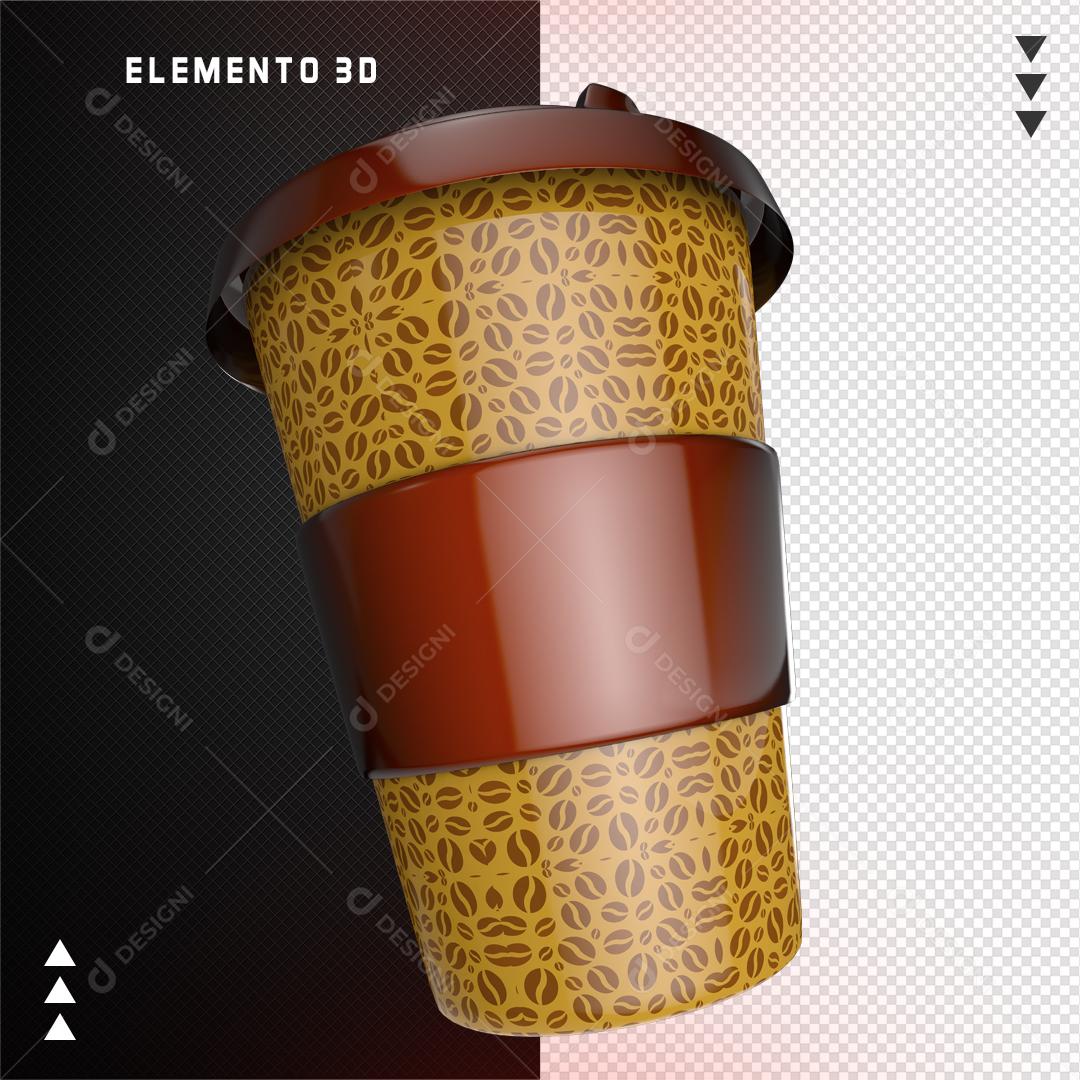 Elemento 3D Para Composição Copo De Café PNG Transparente Sem Fundo