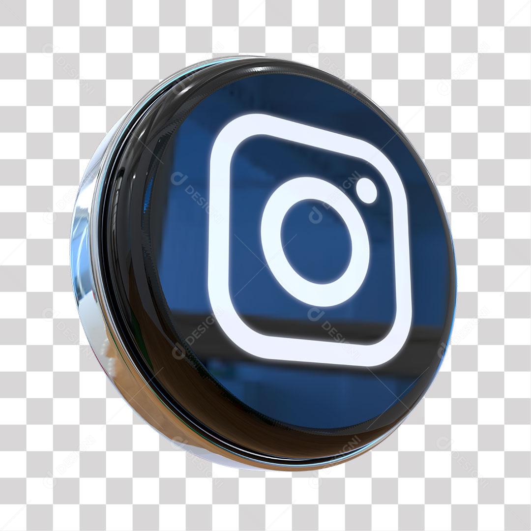 Ícone 3 Instagram Elemento 3D Para Composição PNG Transparente