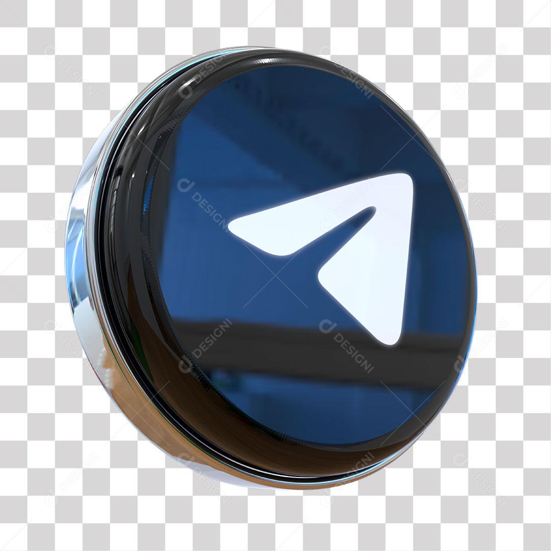 Ícone Telegram Elemento 3D Para Composição