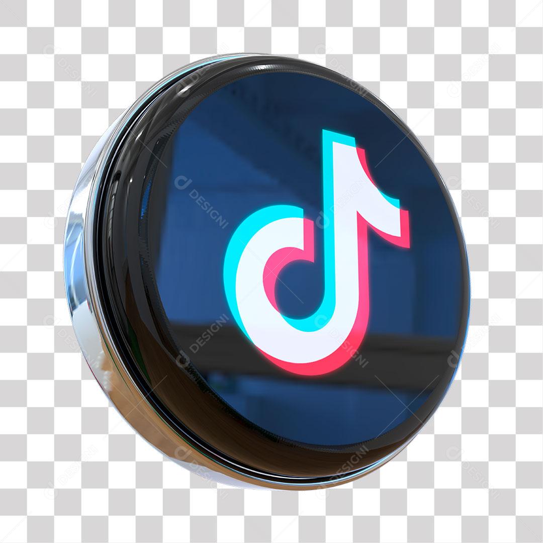 Ícone 3D Tiktok Para Composição PNG Transparente