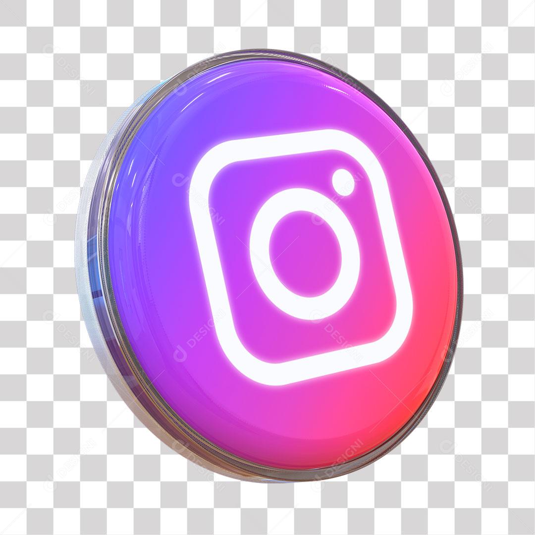 Instagram Ícone 3D Elemento Para Composição PNG Transparente