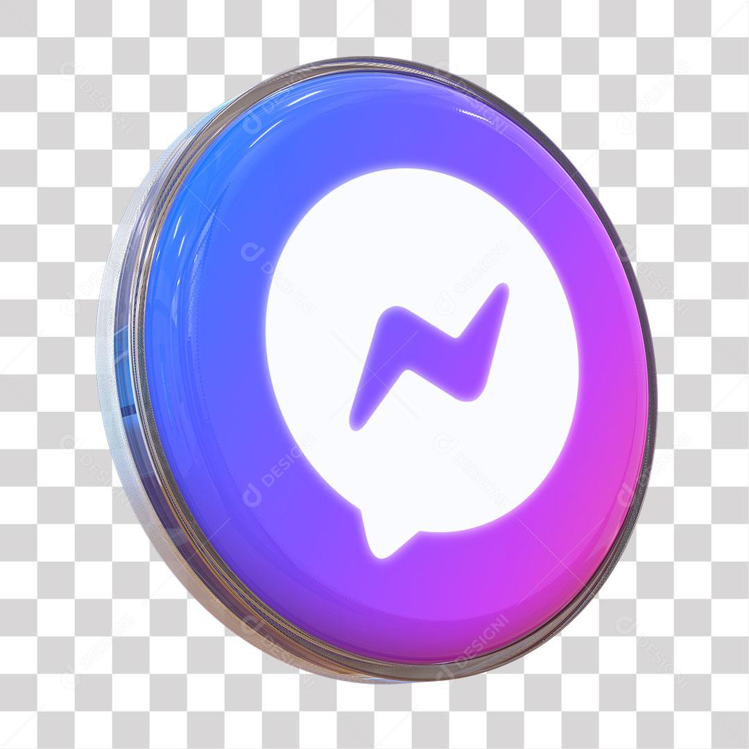 Messenger ícone 3D Elemento Para Composição PNG Transparente