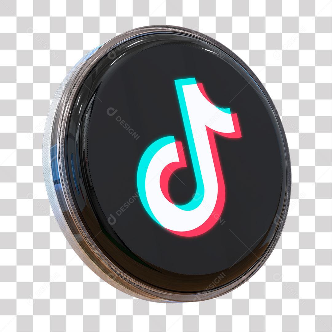 Ícone 3D Tiktok Para Composição PNG Transparente