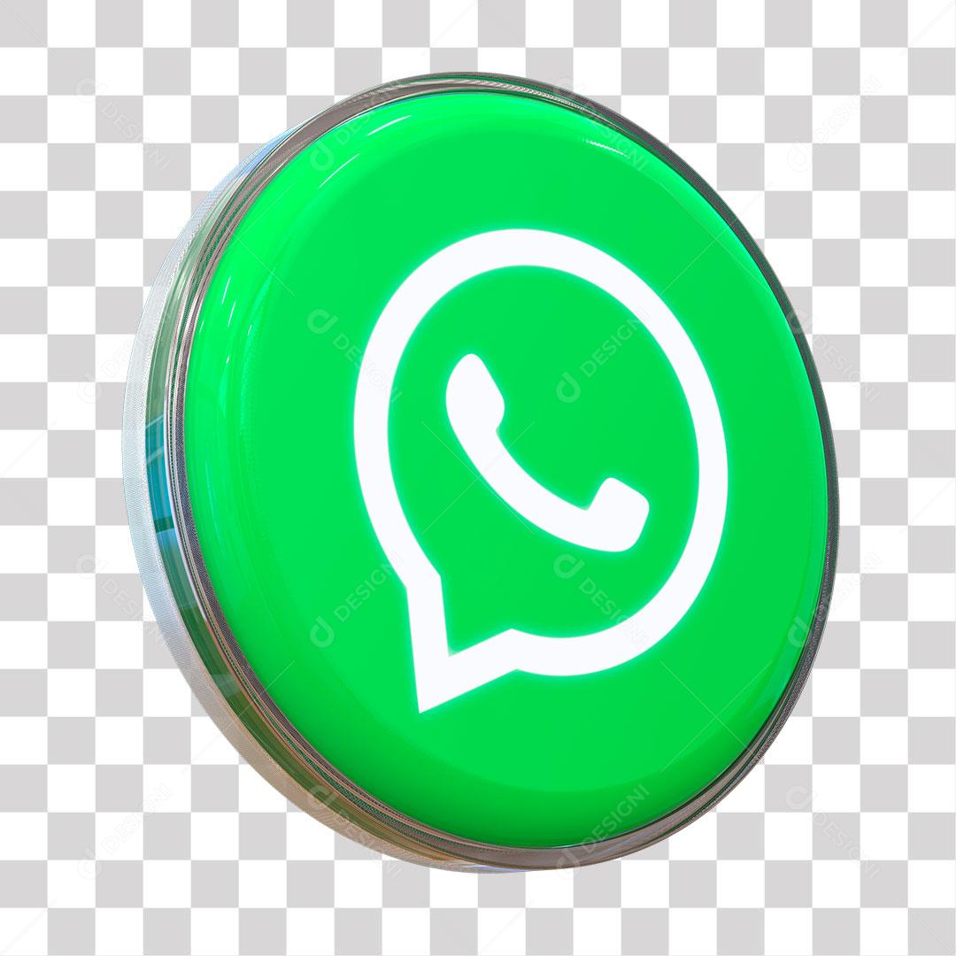Ícone 3D WhatsApp Elemento Para Composição PNG Transparente
