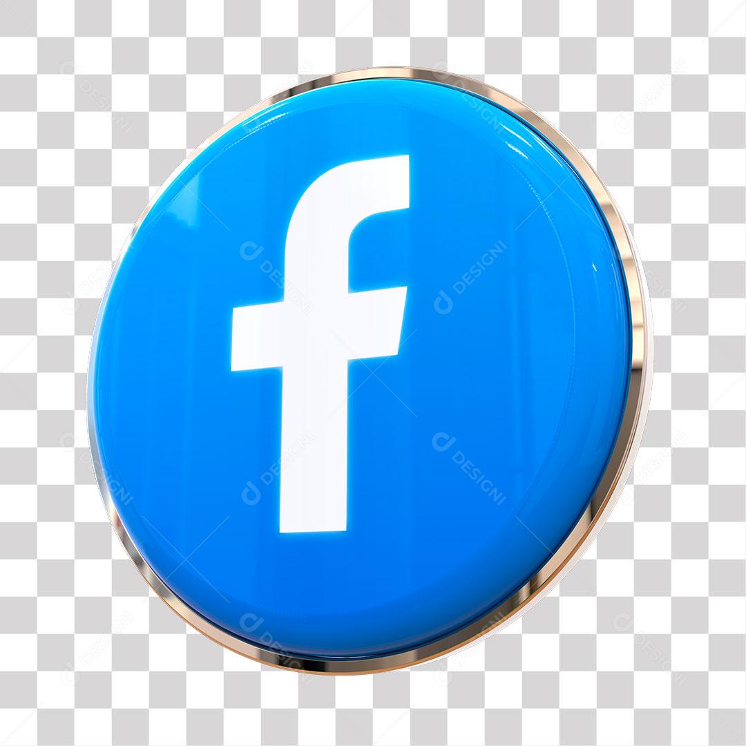 Facebook Ícone 3D Para Composição PNG Transparente