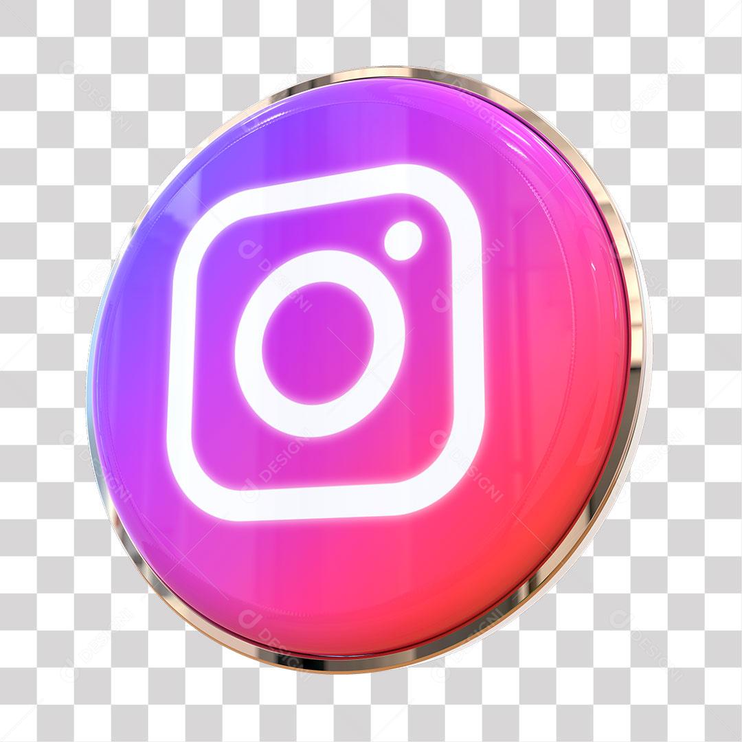 Instagram Ícone 3D Elemento Para Composição PNG Transparente