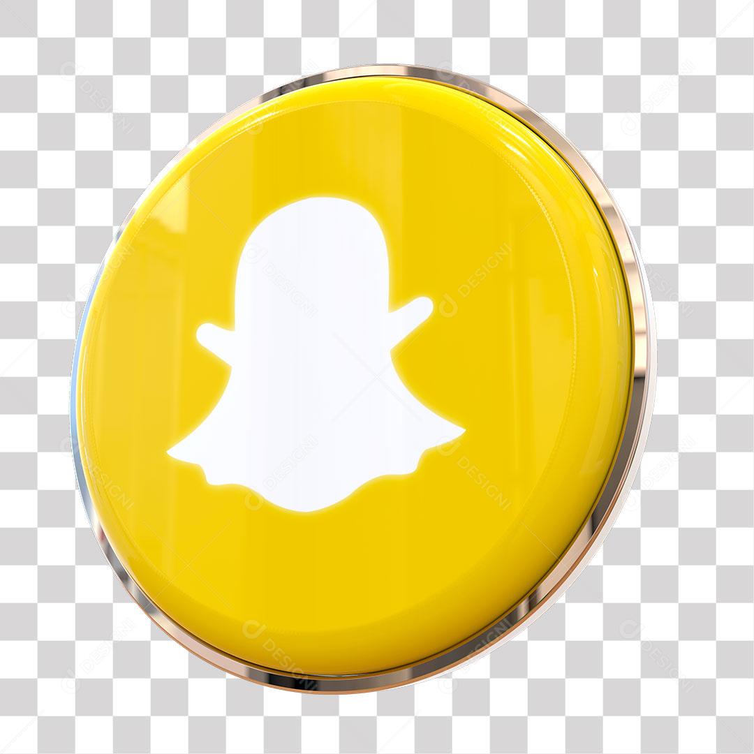 Snapchat Ícone 3D Para Composição PNG Transparente