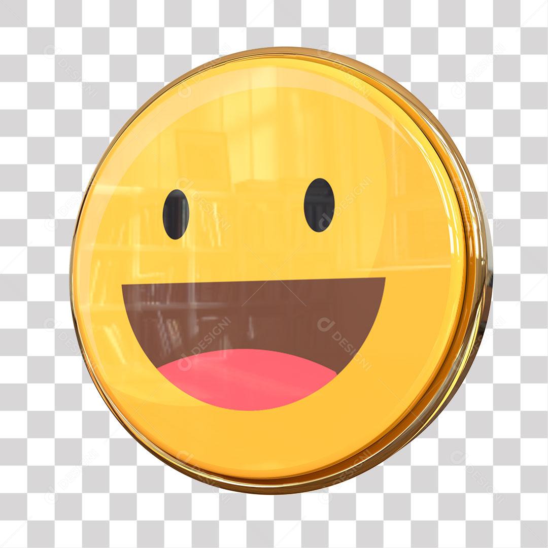 Emoji Sorrindo Elemento 3D Para Composição PNG Transparente