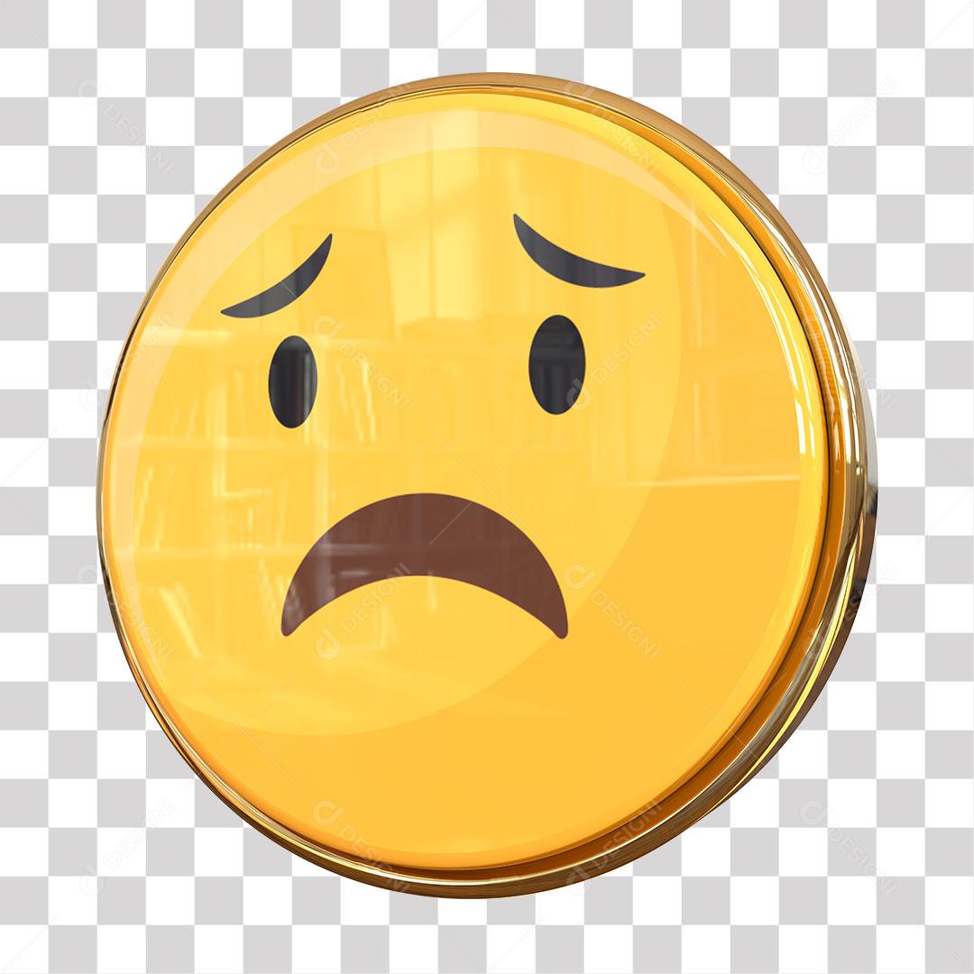 Emoji Triste Elemento 3D Para Composição PNG Transparente