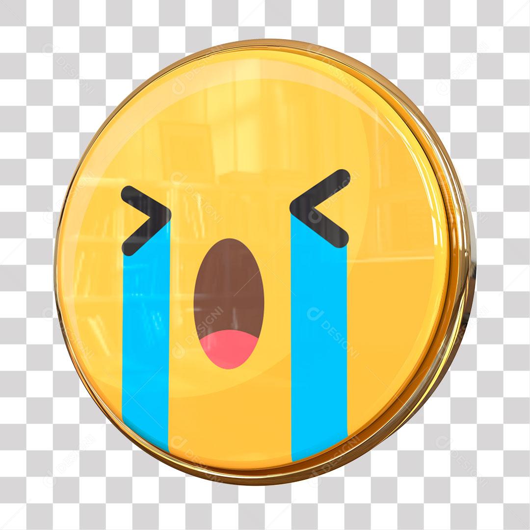 Emoji Chorando Elemento 3D Para Composição PNG Transparente