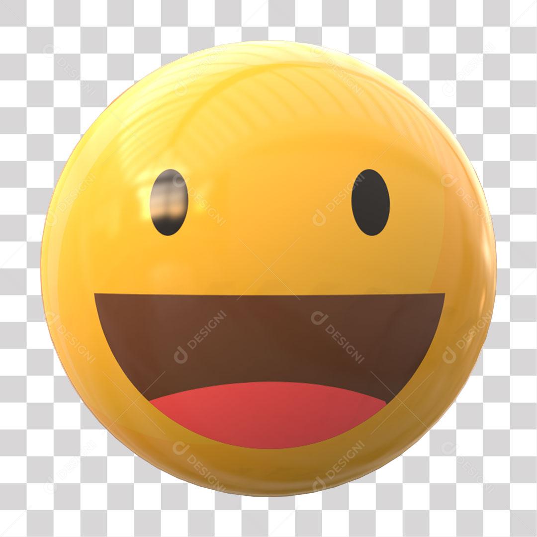 Emoji 3D Alegre Para Composição PNG Transparente