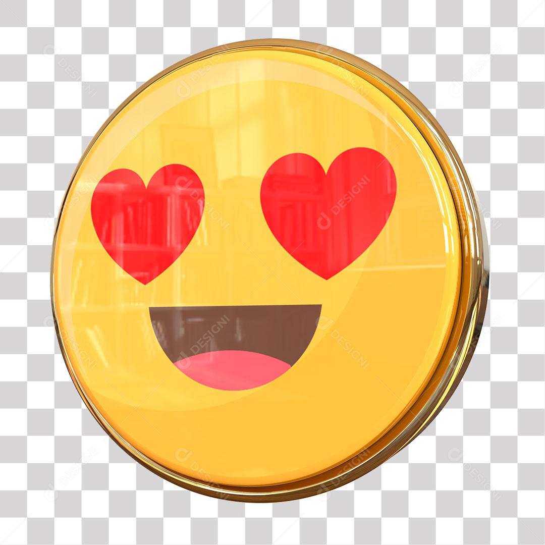 Emoji Apaixonado Elemento 3D Para Composição PNG Transparente