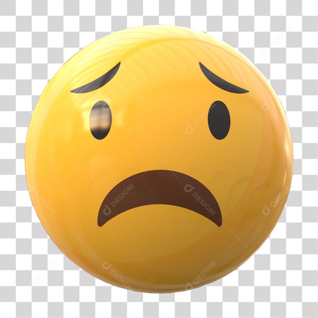 Emoji Triste Elemento 3D Para Composição PNG Transparente