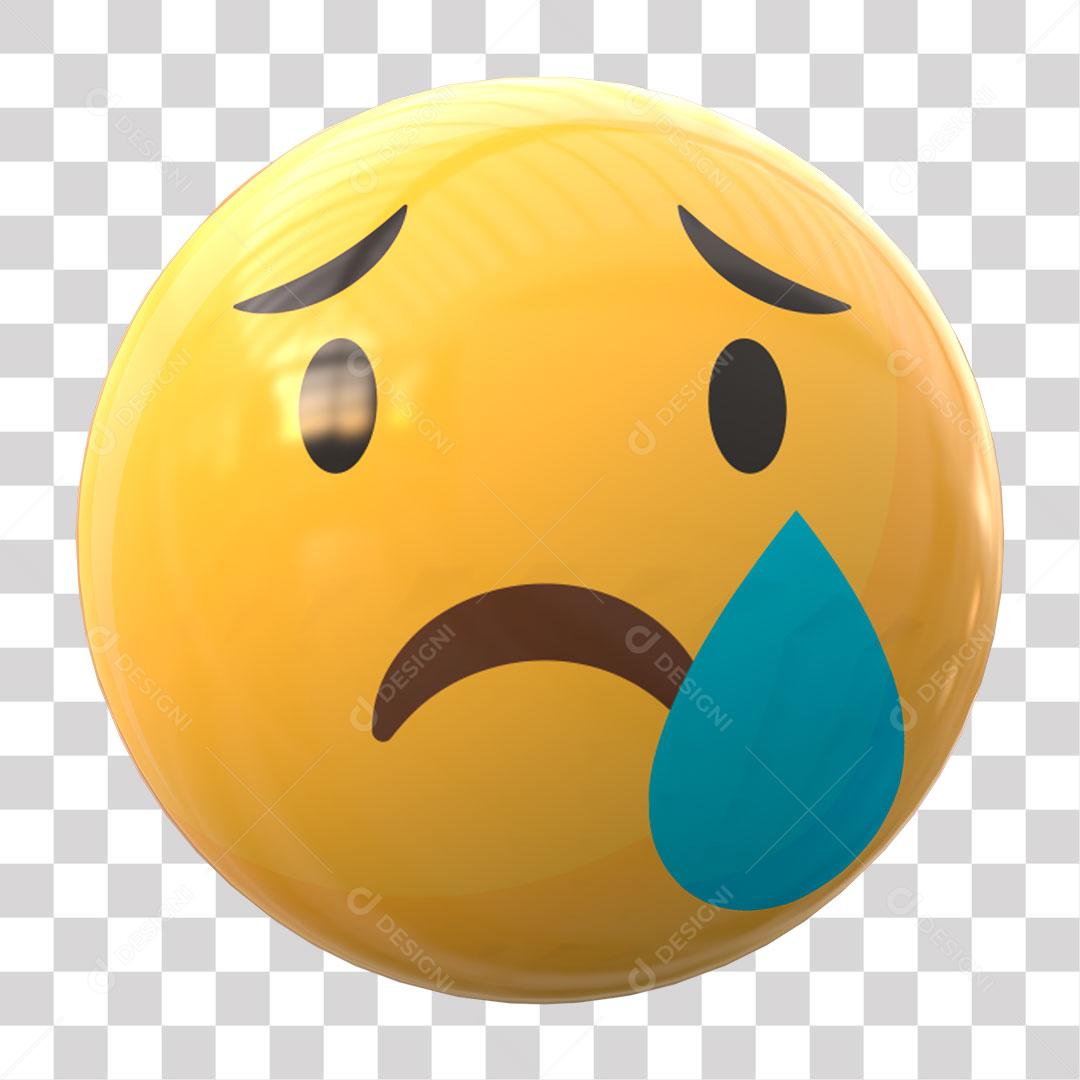 Emoji 3D Triste Elemento Para Composição PNG Transparente