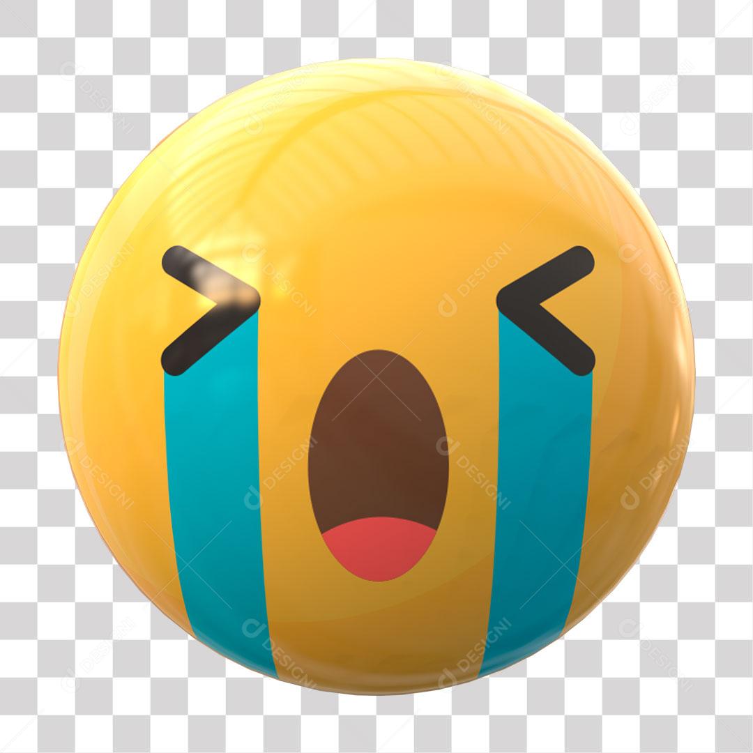 Emoji Triste Chorando Elemento 3D Para Composição PNG Transparente