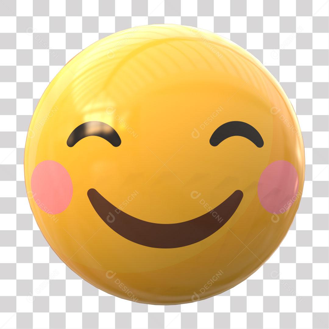 Emoji Alegre Elemento 3D Para Composição PNG Transparente