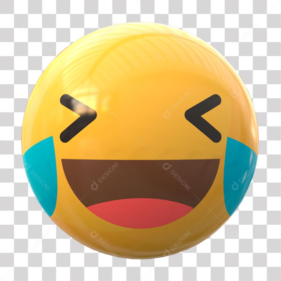 Emoji Sorrindo Elemento 3D Para Composição PNG Transparente