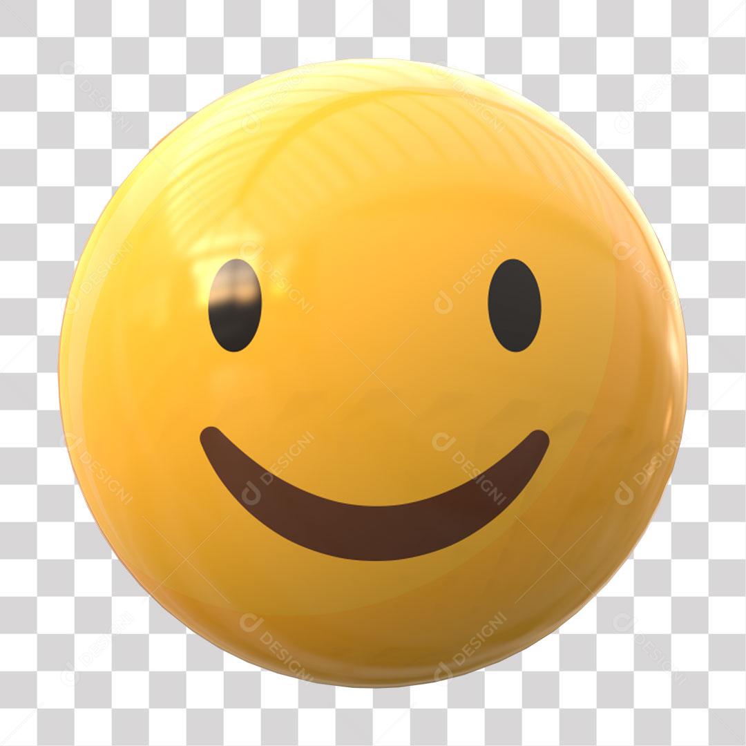 Emoji Sorrindo Elemento 3D Para Composição PNG Transparente