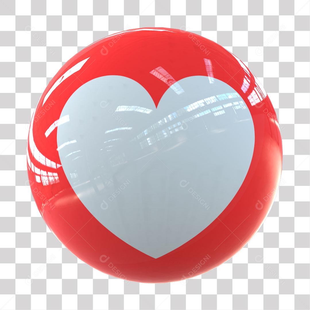 Like Amei Elemento 3D Vermelho Para Composição PNG Transparente