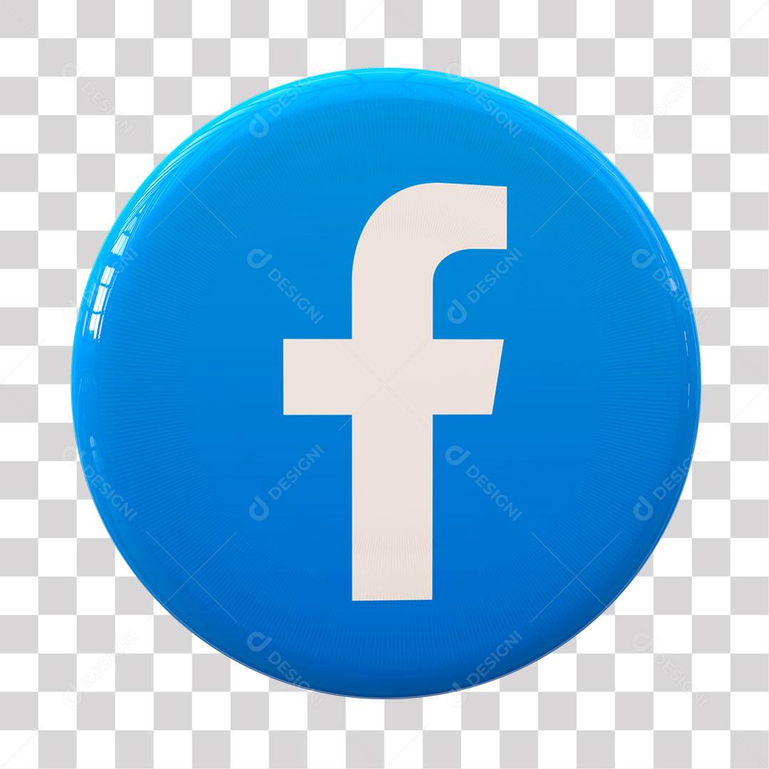 Facebook Ícone 3D Para Composição PNG Transparente