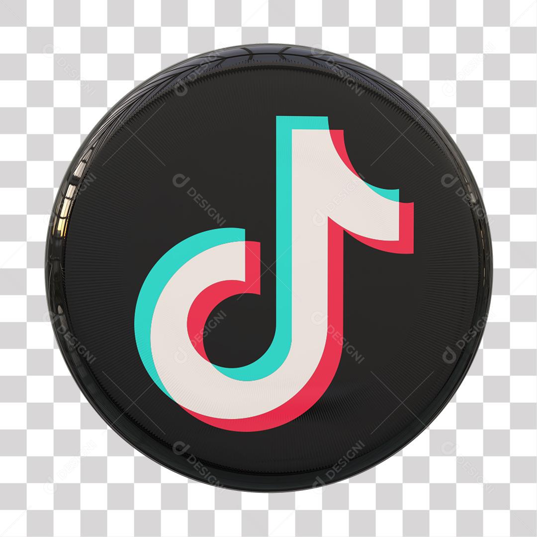 Tiktok Ícone 3D Para Composição PNG Transparente Sem Fundo