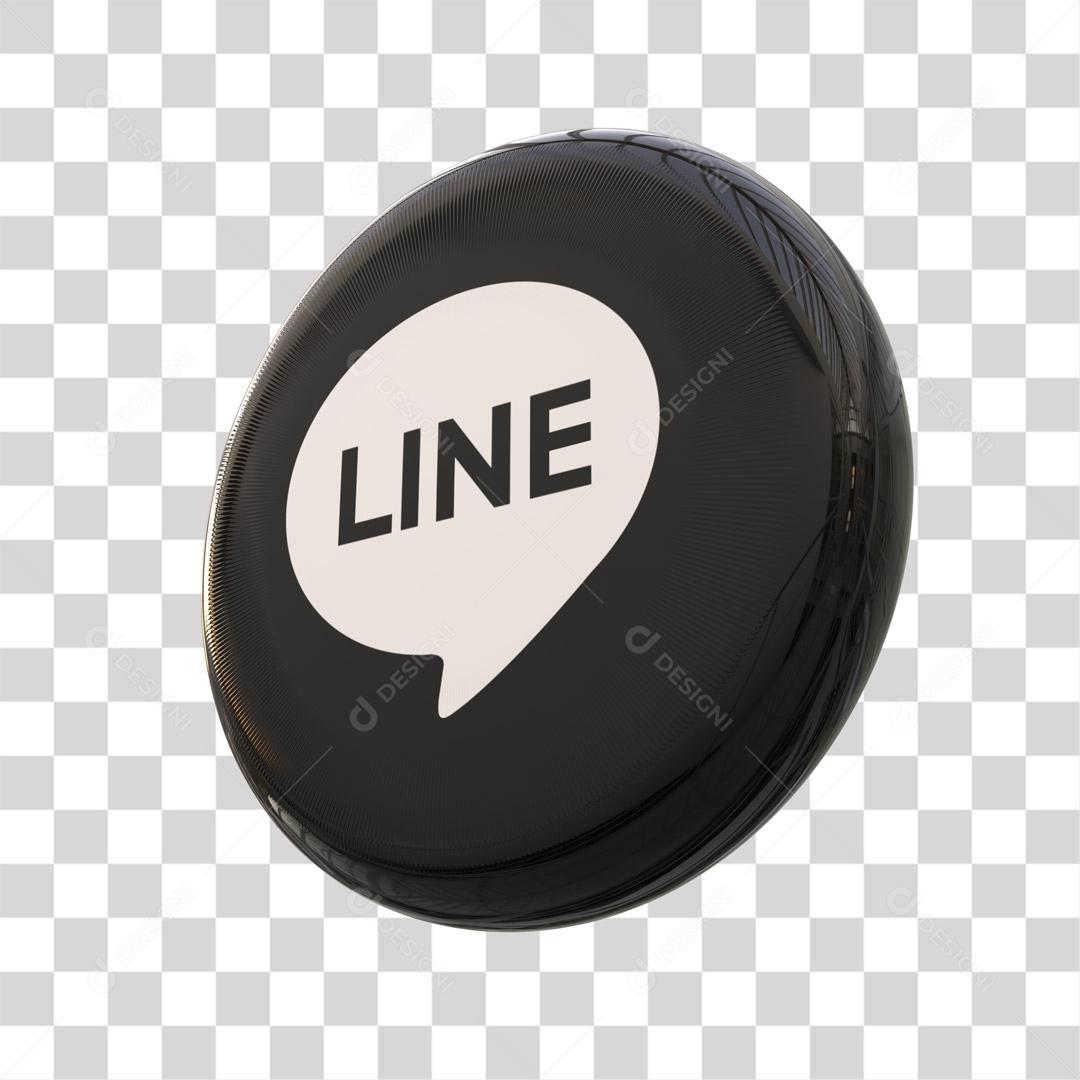 Ícone Line 3D Preto Para Composição PNG Transparente Sem Fundo