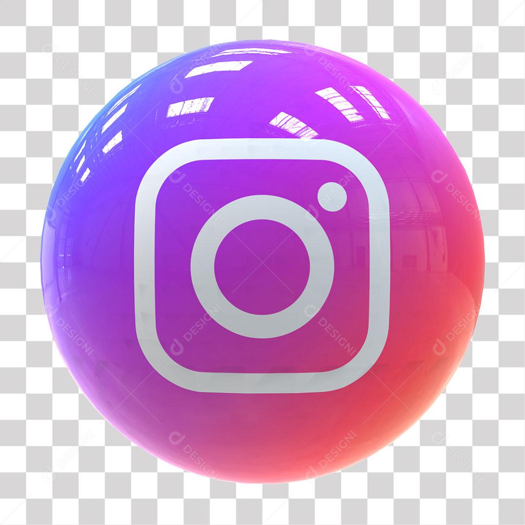 Instagram Ícone 3D Elemento Para Composição PNG Transparente