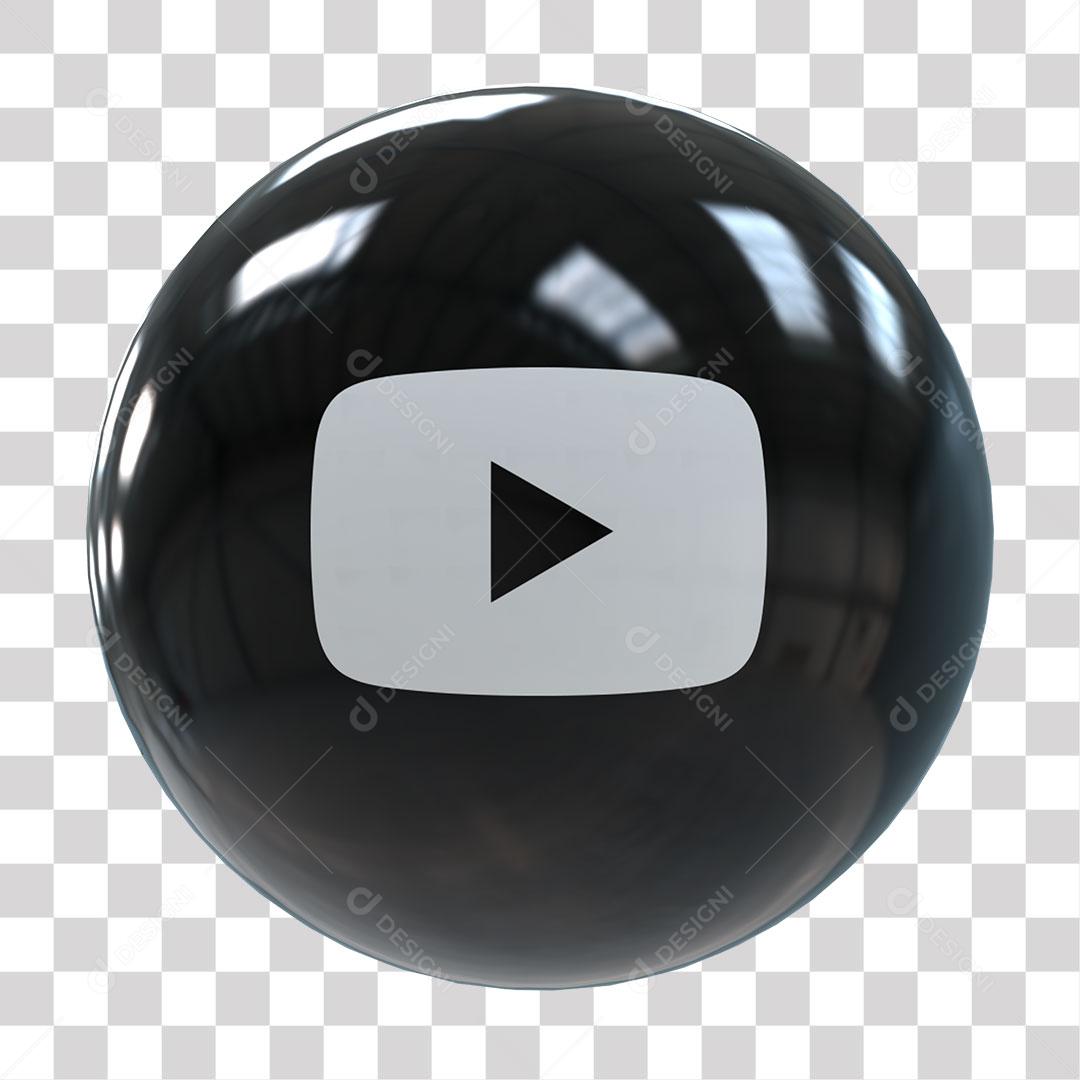 Youtube Ícone 3D Para Composição PNG Transparente