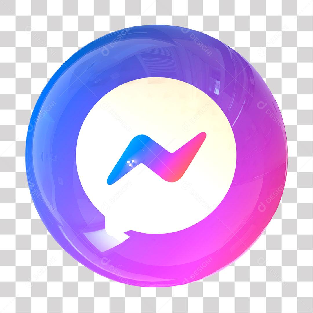Messenger ícone 3D Elemento Para Composição PNG Transparente