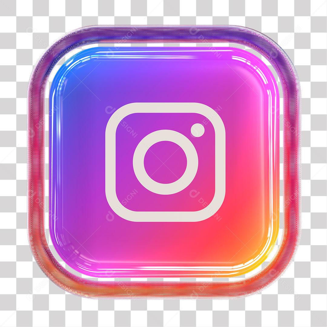 Instagram Ícone 3D Elemento Para Composição PNG Transparente