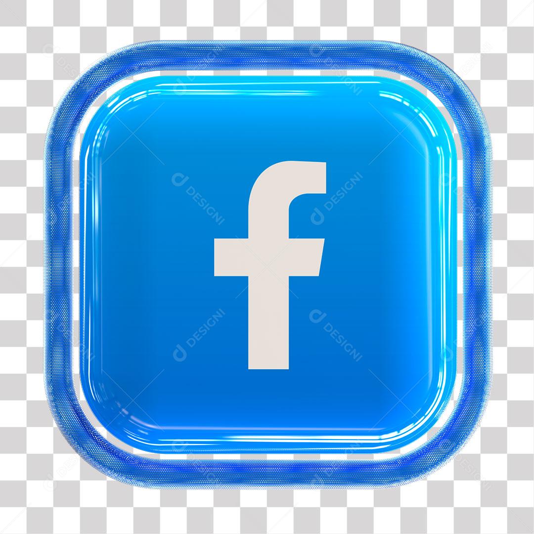 Facebook Ícone 3D Para Composição PNG Transparente