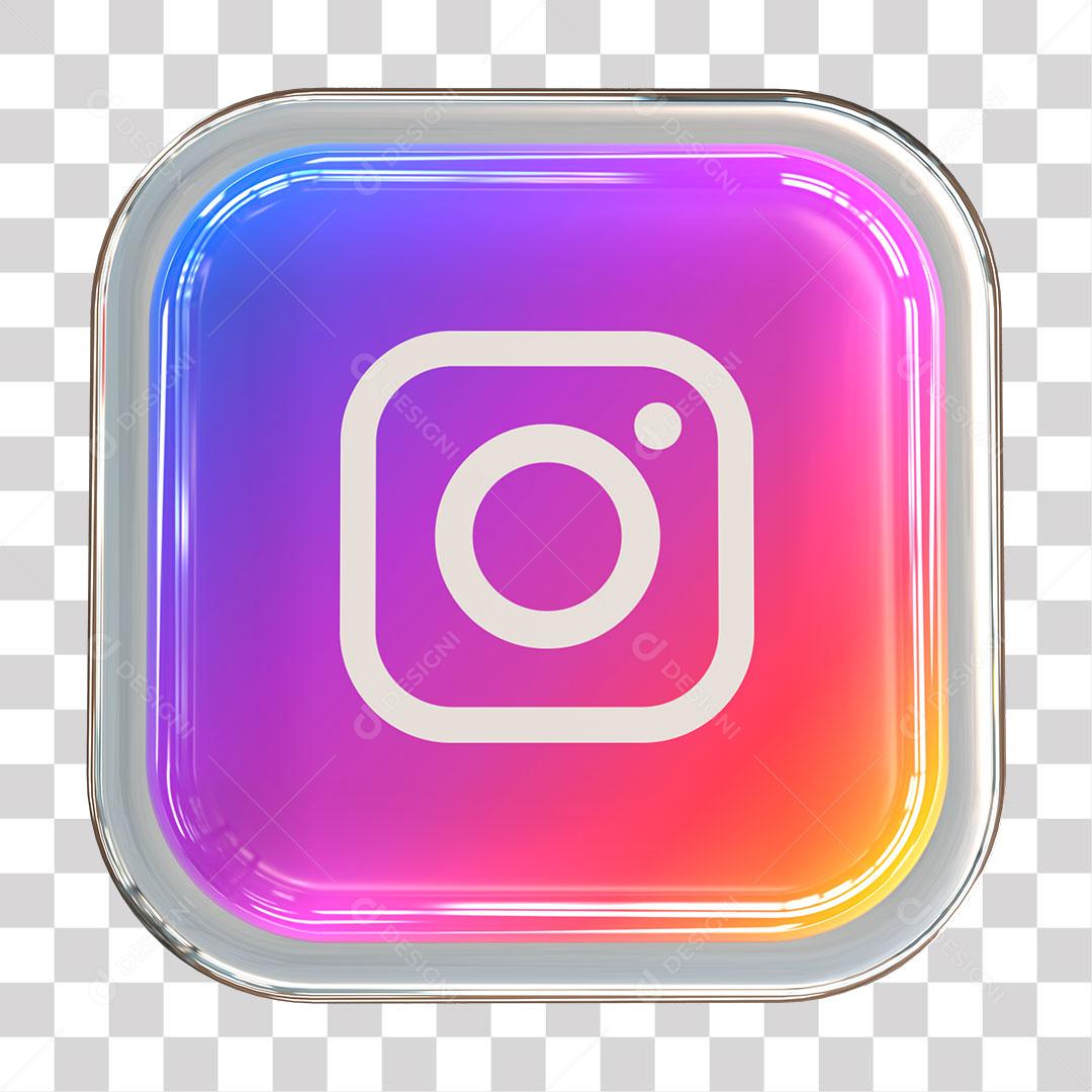 Instagram Ícone 3D Elemento Para Composição PNG Transparente