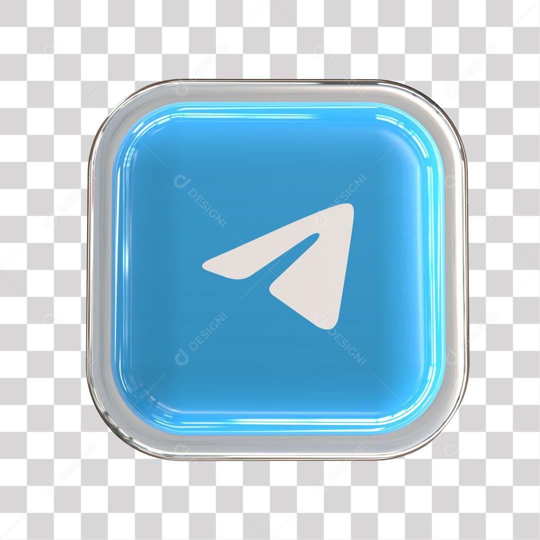 Ícone Telegram 3D Para Composição PNG