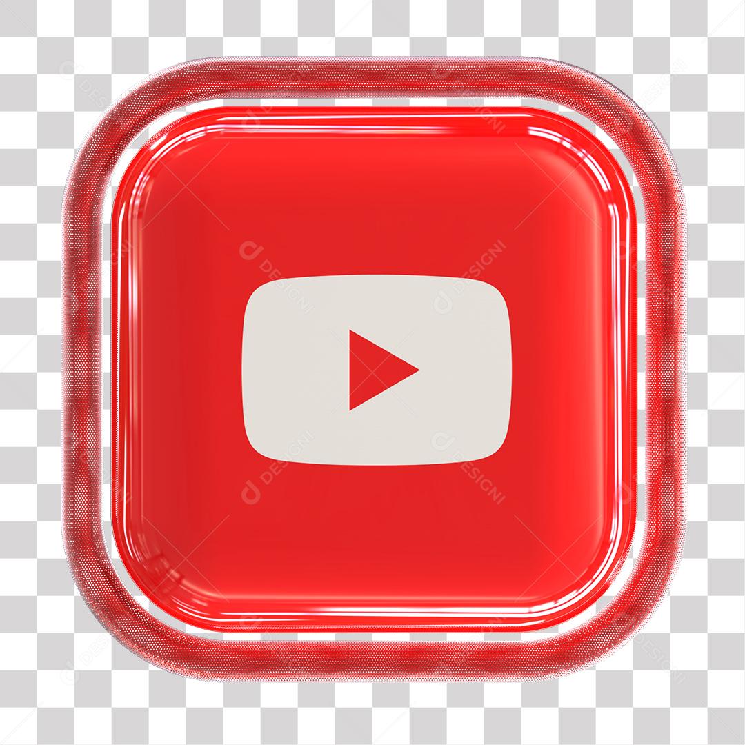Ícone Youtube 3D Para Composição PNG Transparente Sem Fundo