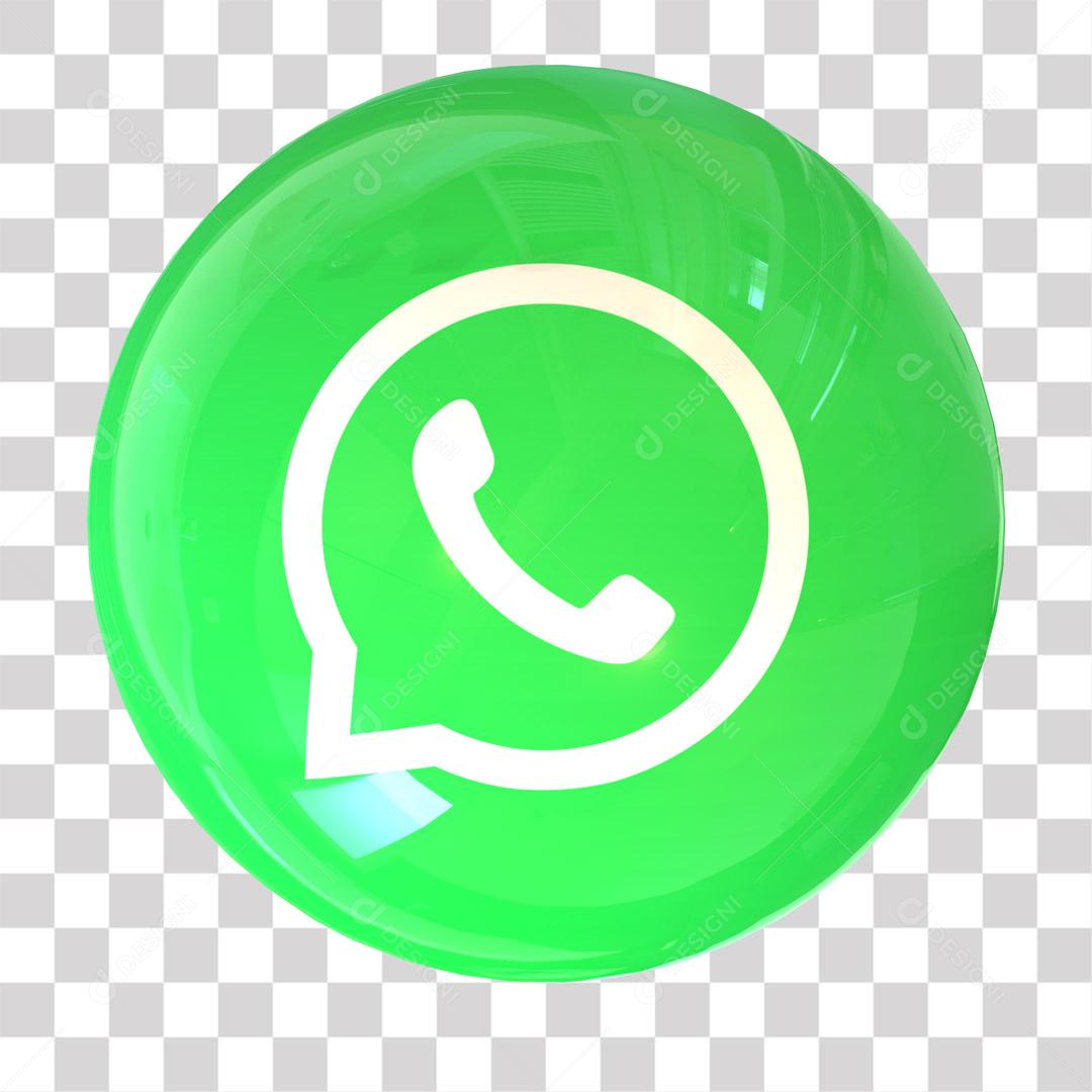 Ícone WhatsApp 3D Para Composição PNG