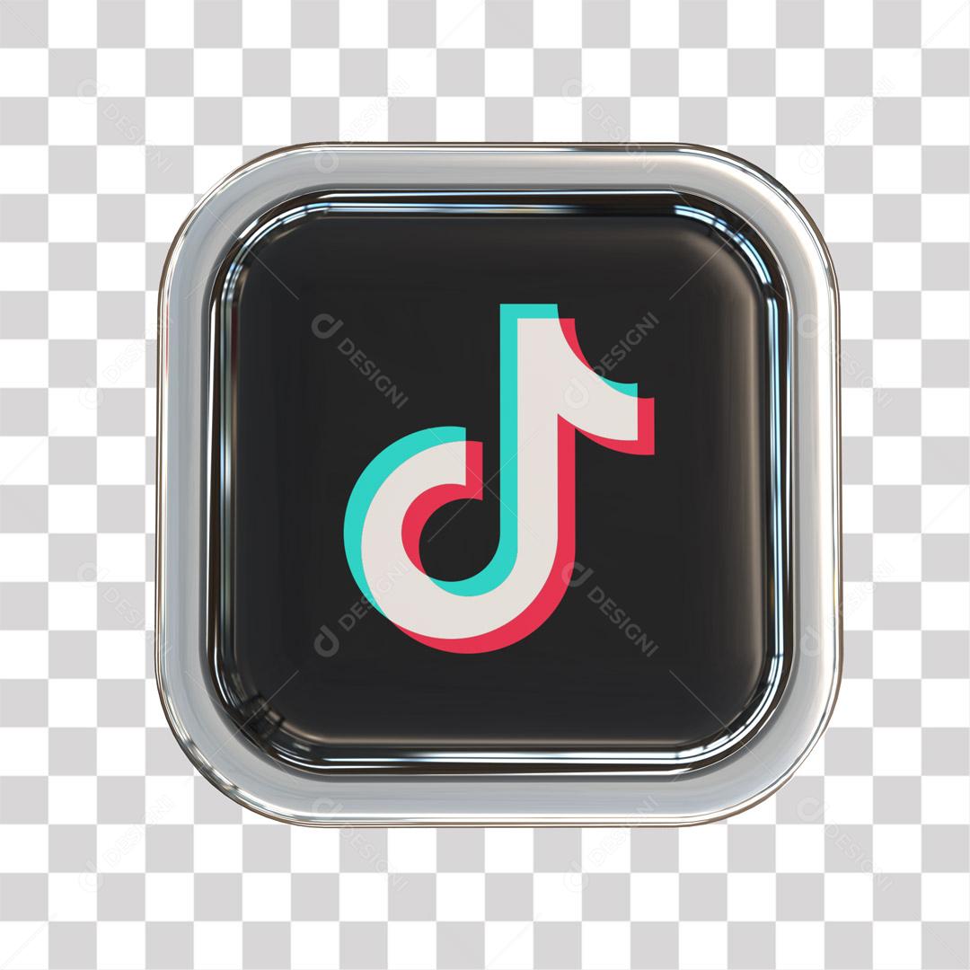 Ícone TikTok 3D Para Composição PNG