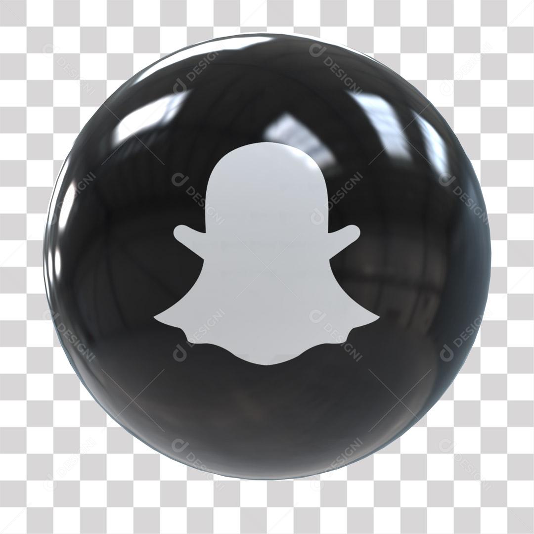 Ícone Snapchat 3D Para Composição PNG