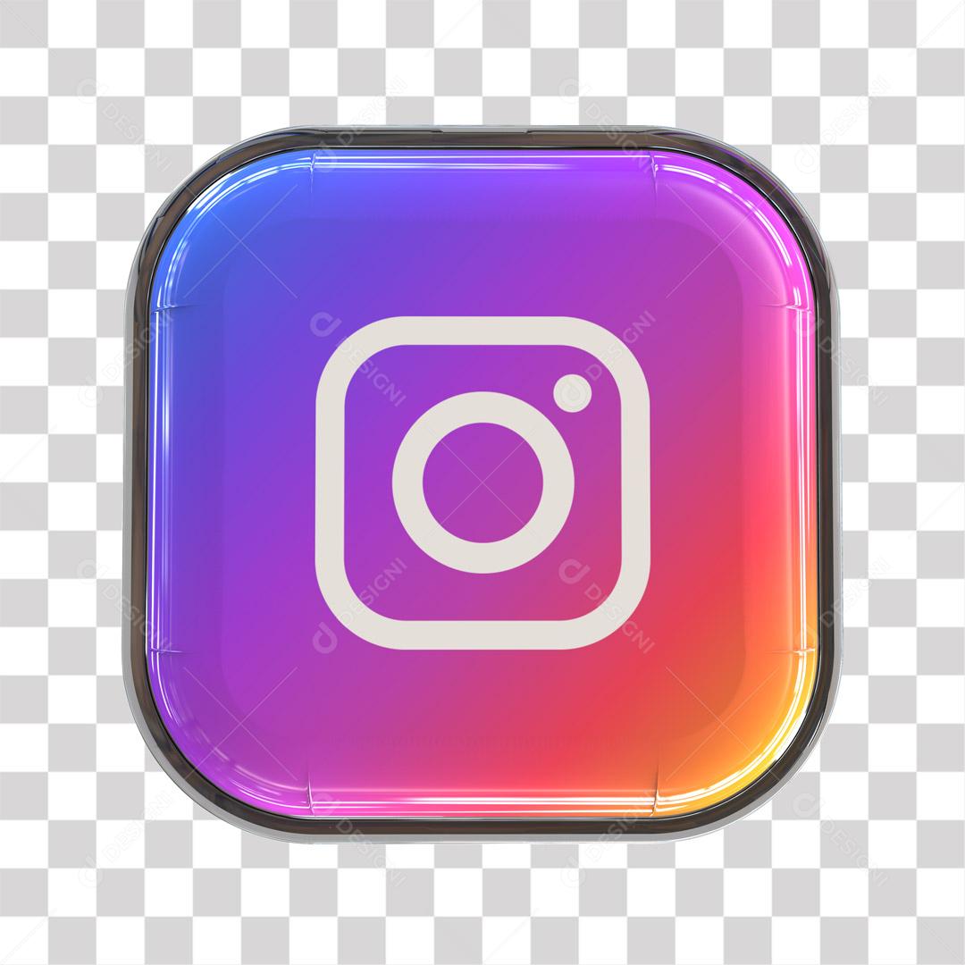 Ícone Instagram 3D Para Composição PNG