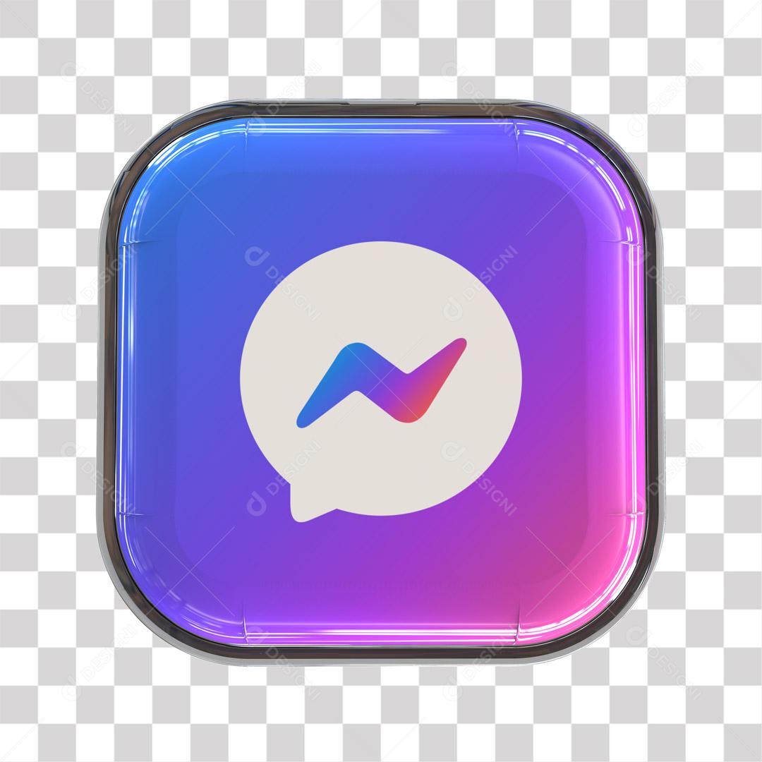 Ícone Messenger 3D Para Composição PNG