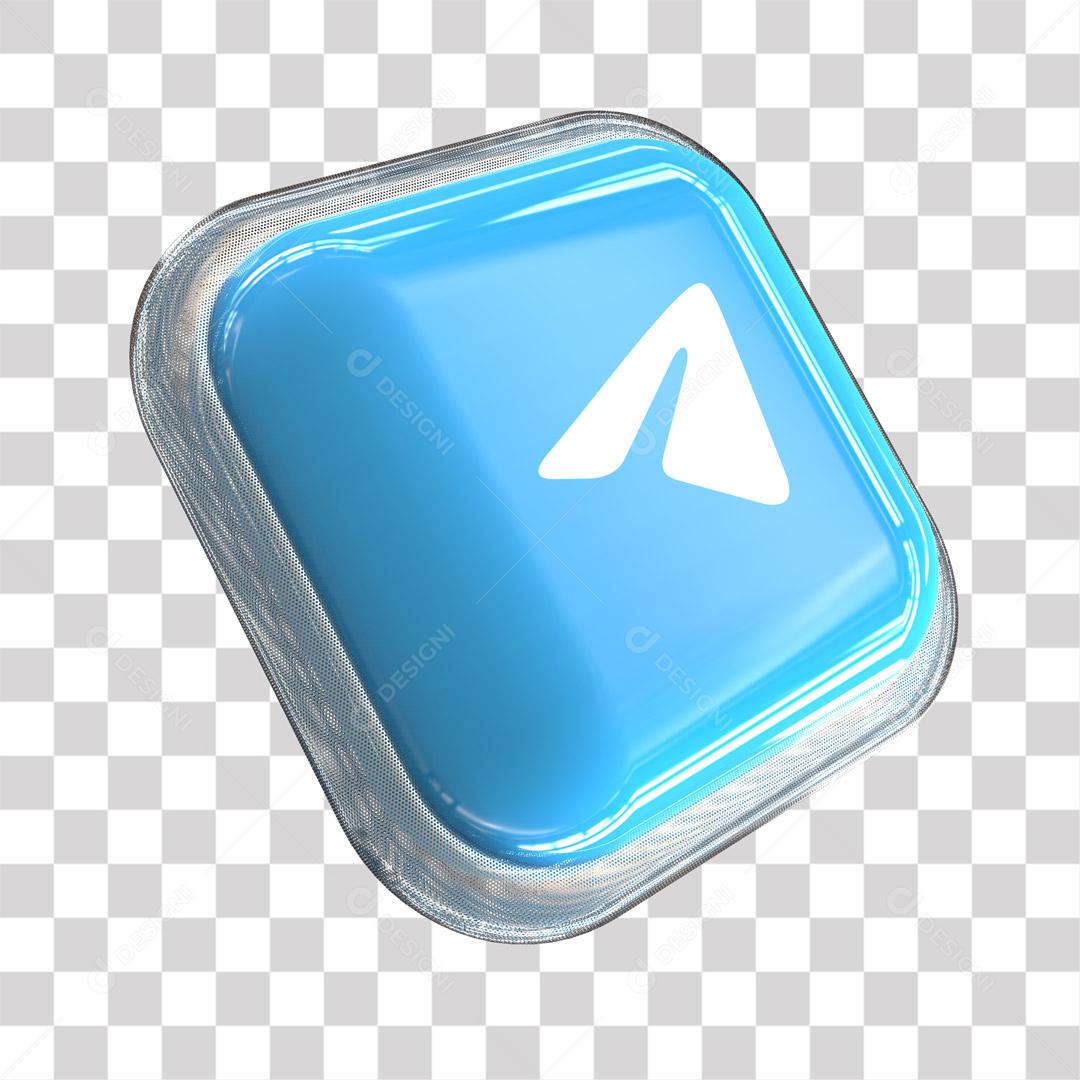 Ícone Telegram 3D Para Composição PNG
