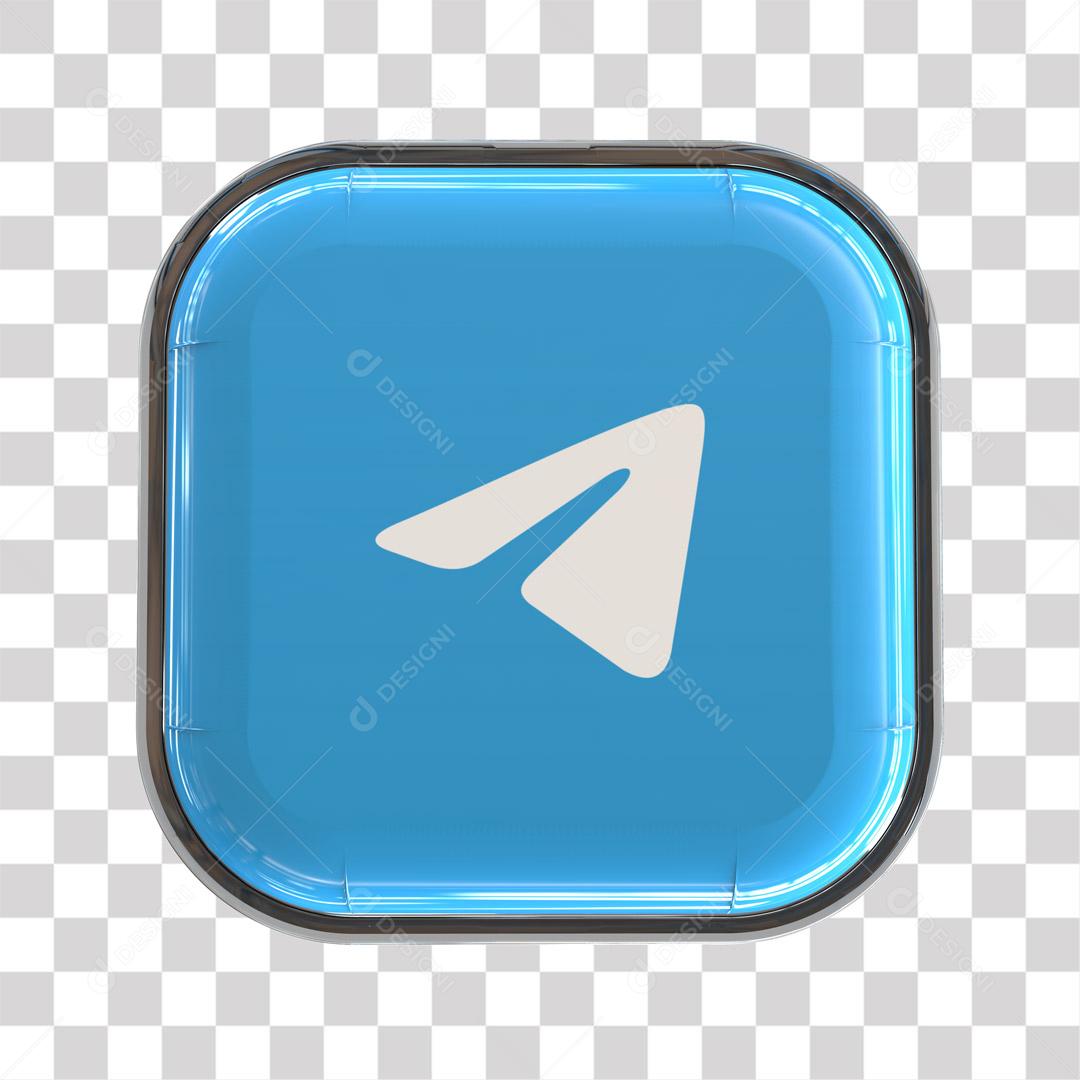 ícone Telegram 3D Para Composição PNG
