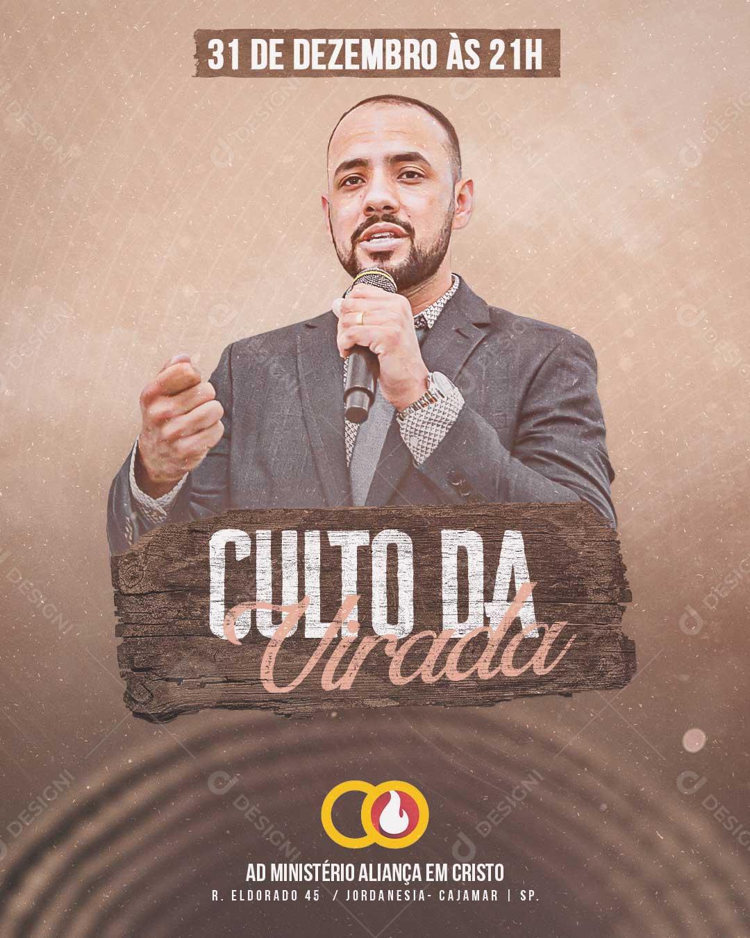 Culto da Virada Social Media PSD Editavel