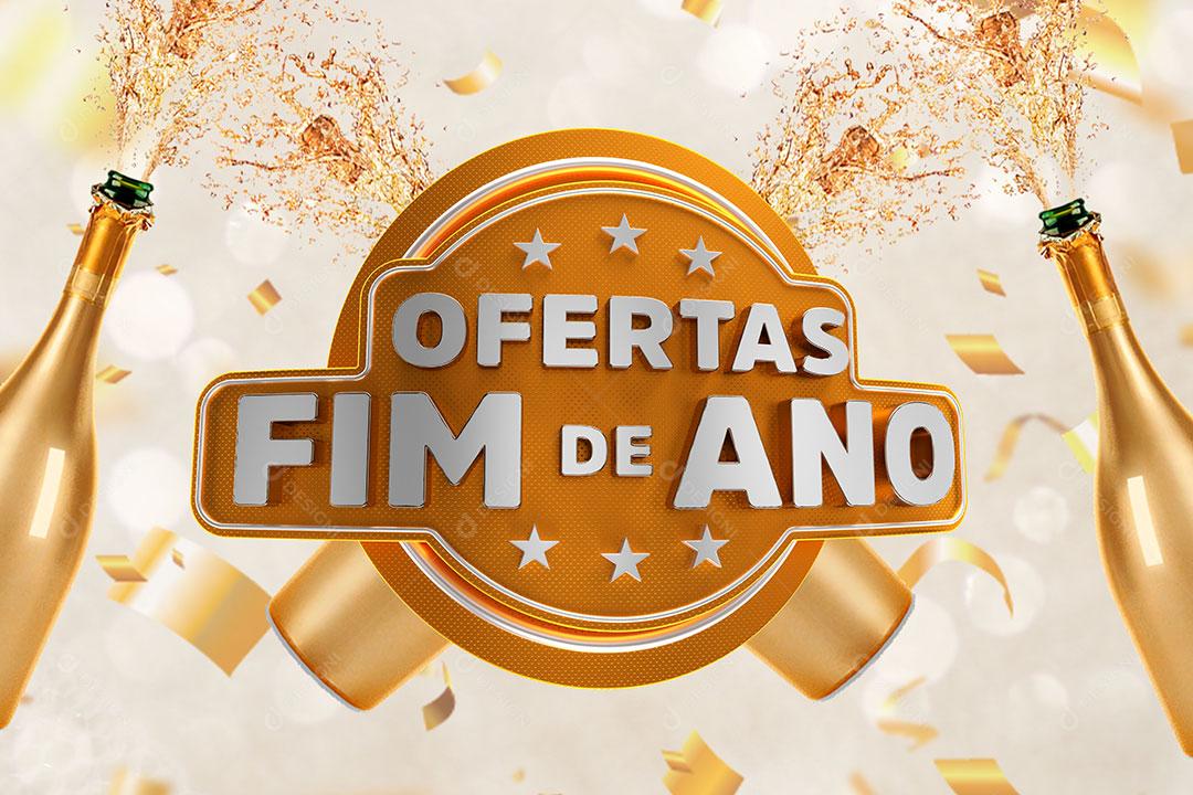 Selo 3D Para Composição Ofertas De Fim De Ano PSD