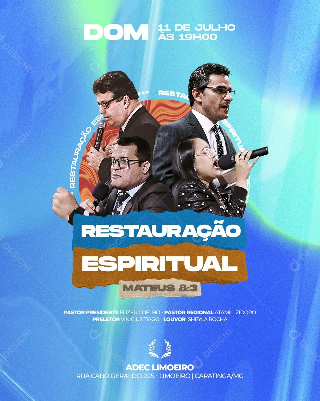 Restauração Espiritual Social Media PSD Editável