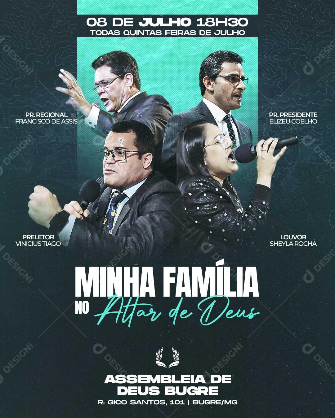 Minha Família No Altar De Deus Social Media PSD Editável