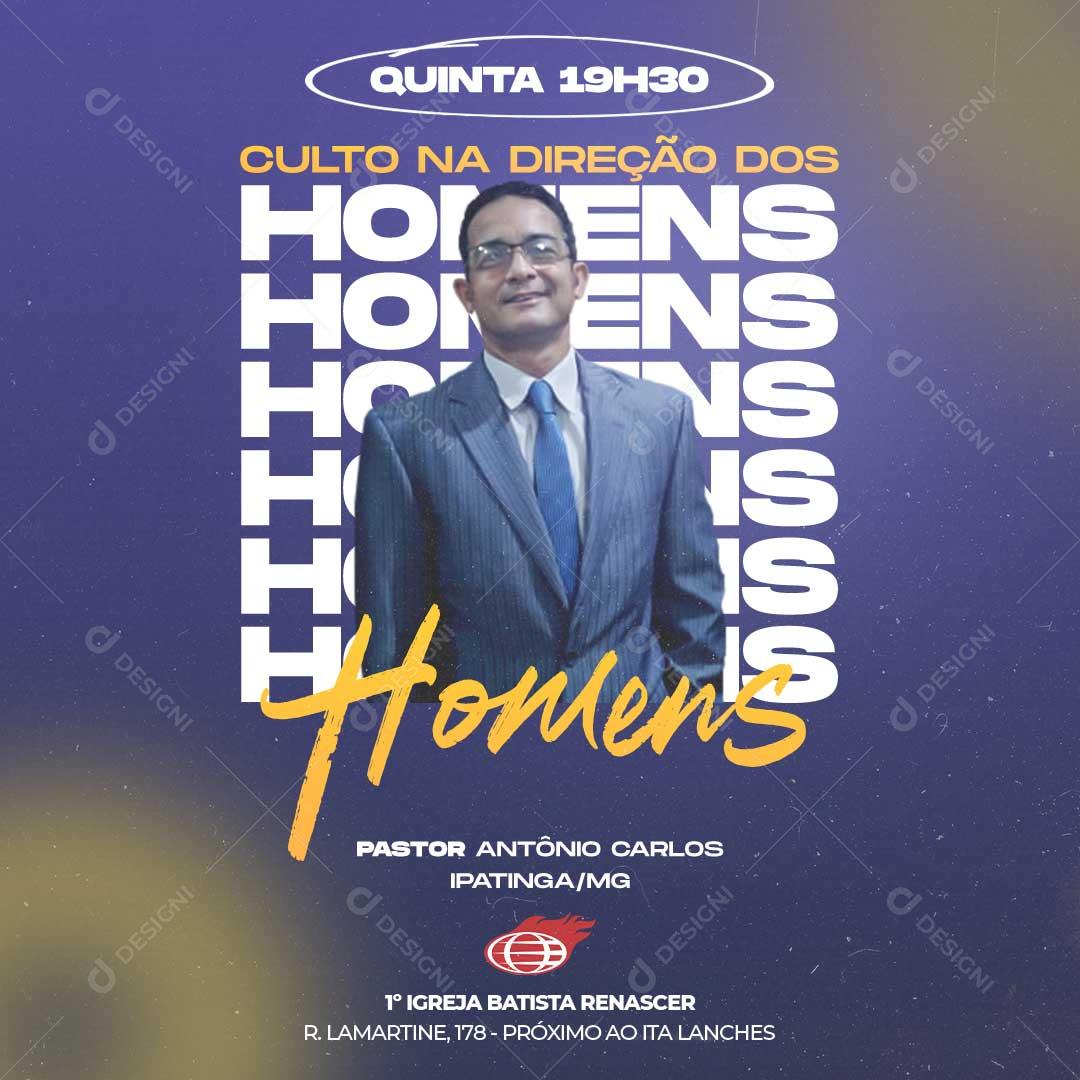 Culto Na Direção Dos Homens Social Media PSD Editavel