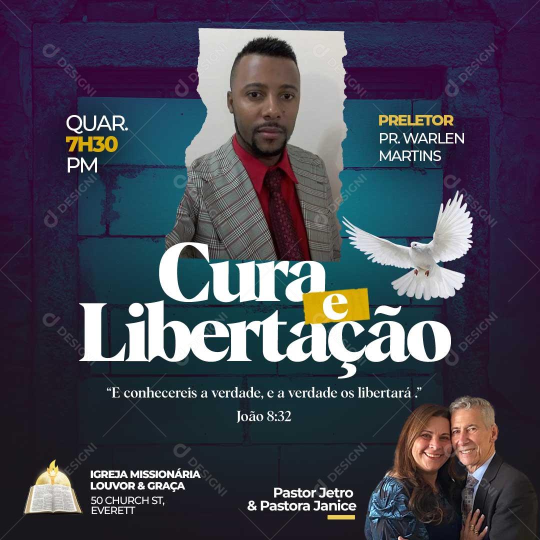 Cura e Libertação Social Media PSD Editável