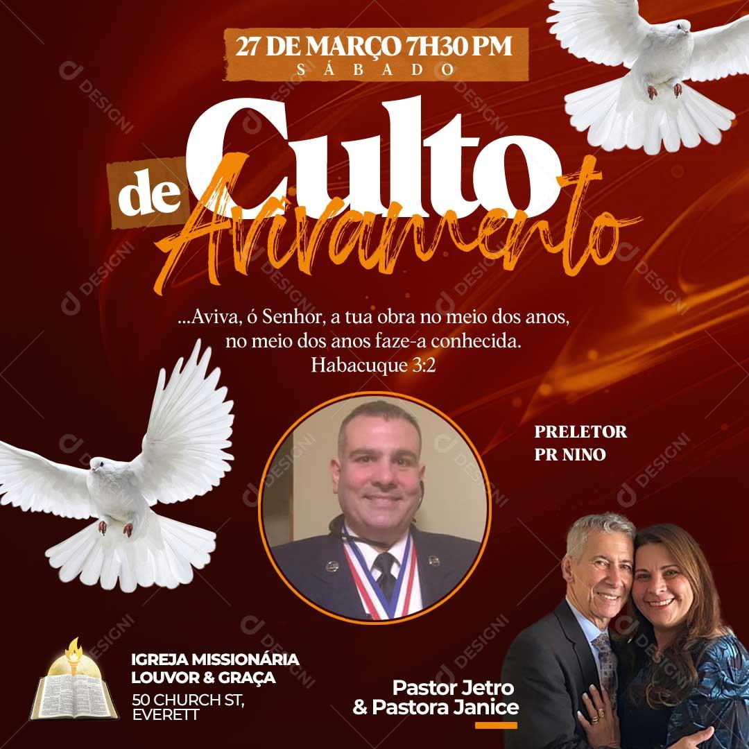 Culto Do Avivamento Social Media PSD Editável